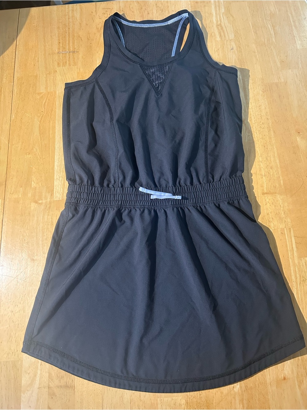 Black Active Tank Mini Dress with Elastic Waist
